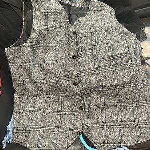 Men's Gray Plaid Vest